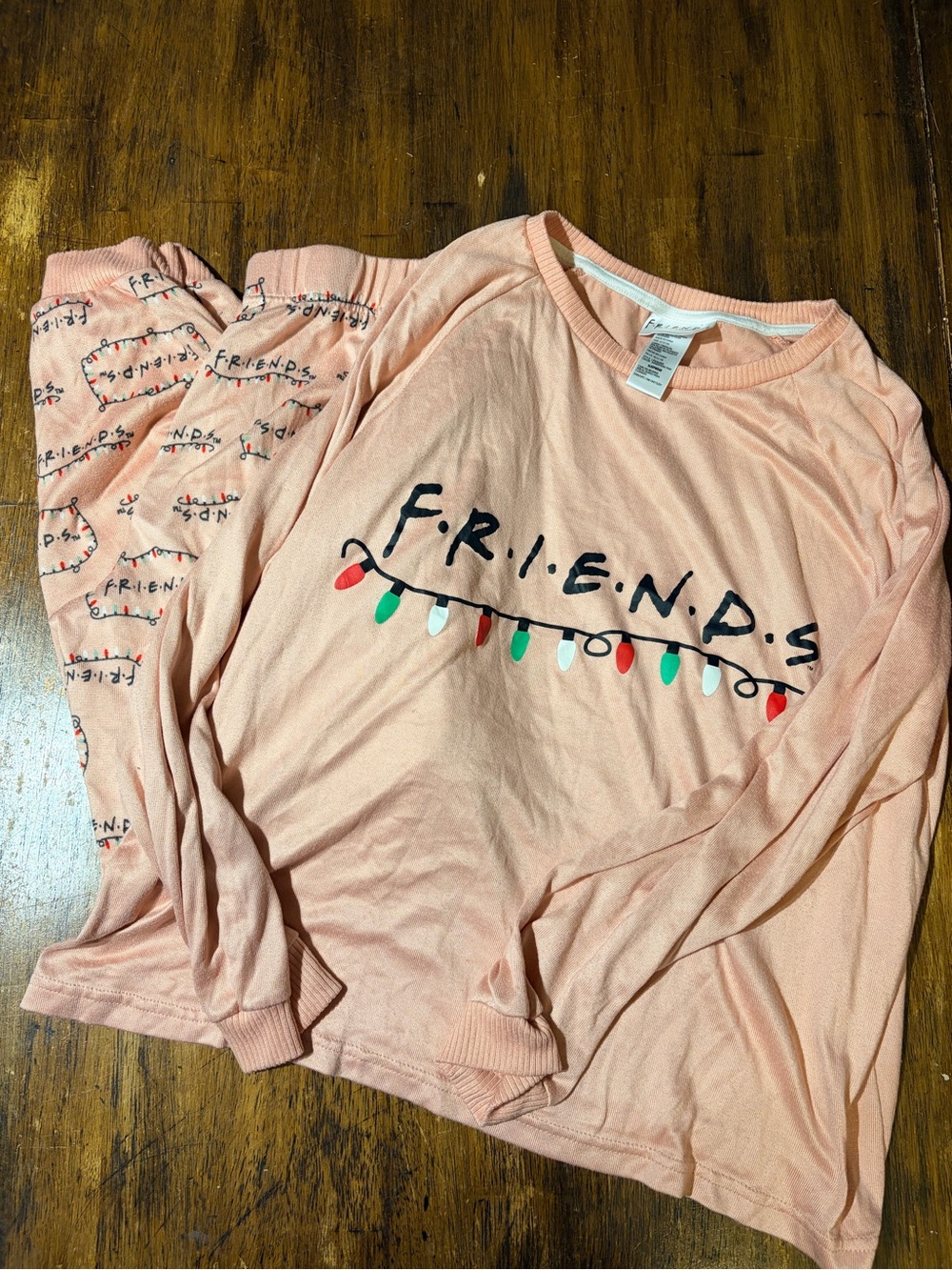 FRIENDS Light Pink Holiday Pajama Set
